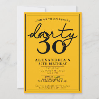 Dirty Thirty - 30th Birthday Party Invitation