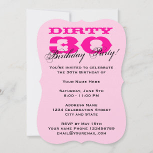 Dirty Thirty 30th Birthday Party invitations