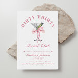 Dirty Thirty Bow & Martini 30th Birthday Invitation<br><div class="desc">Dirty Thirty Bow & Martini 30th Birthday Invitation</div>