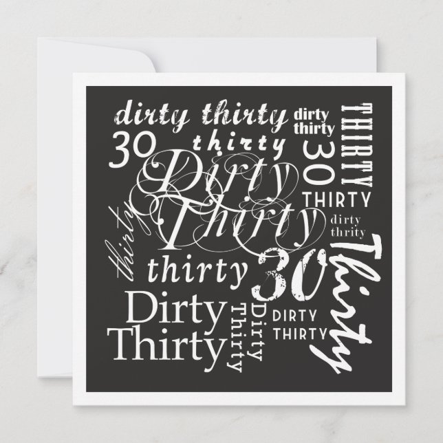 Dirty Thirty Invitation (Front)