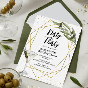 Dirty Thirty Martini Soirée 30th Birthday Party Invitation