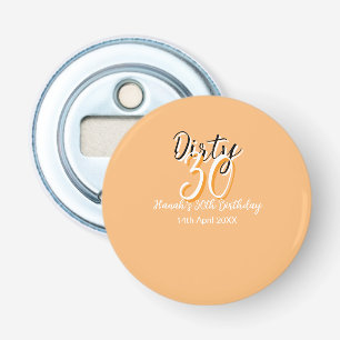 Dirty thirty orange white simple retro birthday ad bottle opener