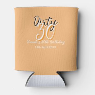 Dirty thirty orange white simple retro birthday ad can cooler
