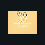 Dirty thirty orange white simple retro birthday ad canvas print<br><div class="desc">Customise template design</div>