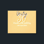 Dirty thirty orange white simple retro birthday ad canvas print<br><div class="desc">Customise template design</div>