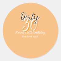Dirty thirty orange white simple retro birthday ad