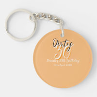 Dirty thirty orange white simple retro birthday ad