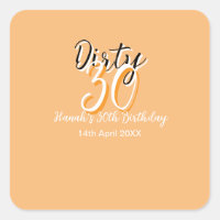 Dirty thirty orange white simple retro birthday ad