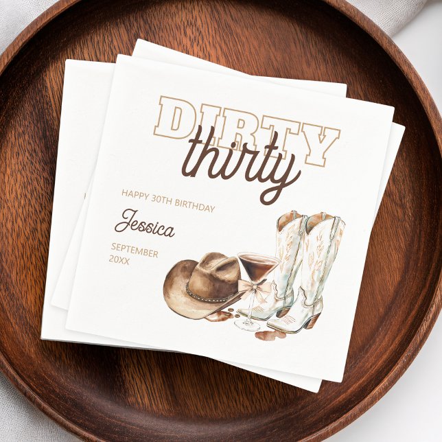 Dirty Thirty Rodeo  Western 30th Birthday Party Napkin (Dirty Thirty Rodeo Western 30th Birthday Party Napkins)