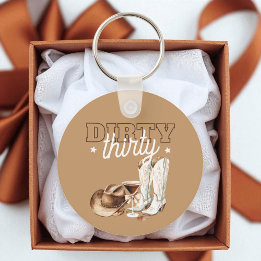 Dirty Thirty Western Rodeo 30th Birthday Party Key Ring