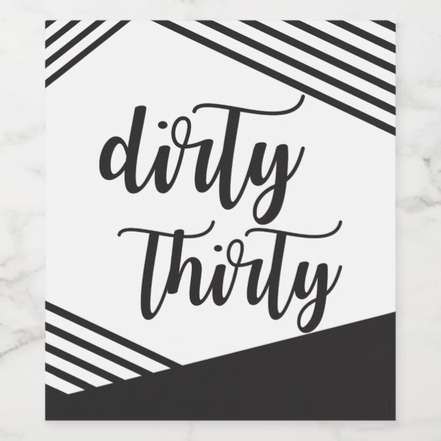 Dirty Thirty Wine Labels (Single Label)