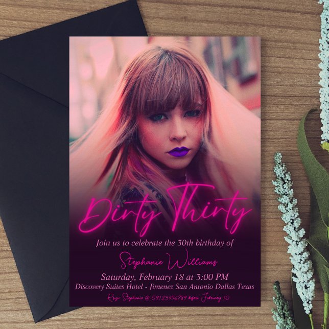 Dirty Thirty with Photo Minimalist  Invitation (Creator Uploaded)