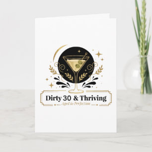  Dirty & Thriving Martini Birthday Customisable De Card