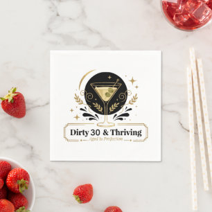 Dirty & Thriving Martini Birthday Customisable De Napkin