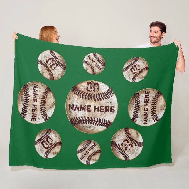 Dirty Vintage Personalised Baseball Throw Blanket (In Situ)