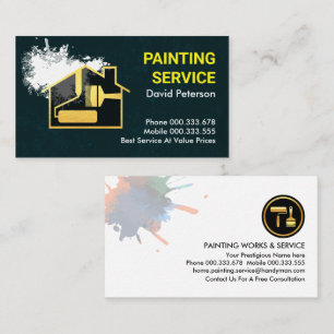 Dirty Wall Paint Splatter Handyman Business Card