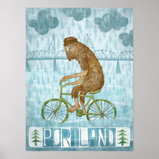 Dirty Wet Bigfoot Hipster Poster