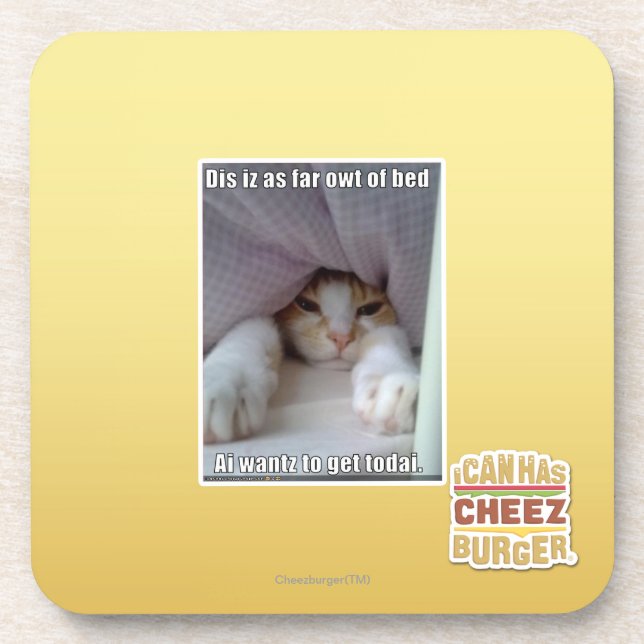 Dis iz as far owt of bed.. coaster (Front)