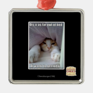 Dis iz as far owt of bed.. metal tree decoration