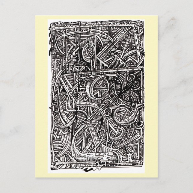 Dis-junction, Ink drawing Postcard (Front)