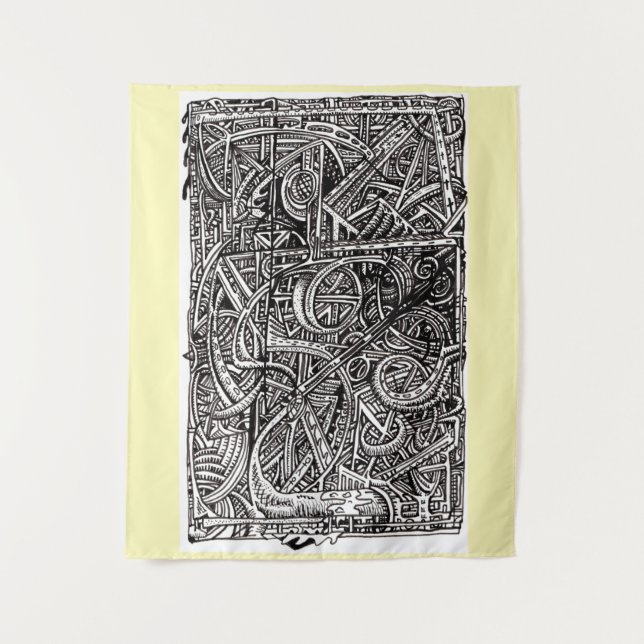Dis-junction, Ink drawing  Tapestry (Front)