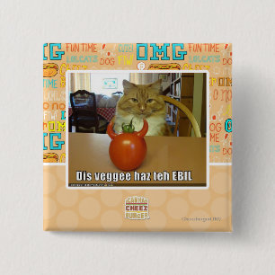 Dis veggee haz the EBIL 15 Cm Square Badge