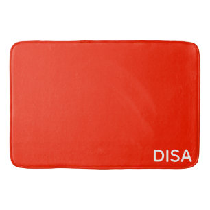 Disa Red color name Bath Mat