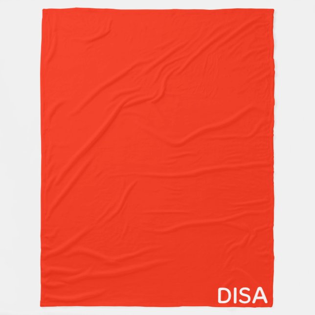 Disa Red color name Fleece Blanket (Front)