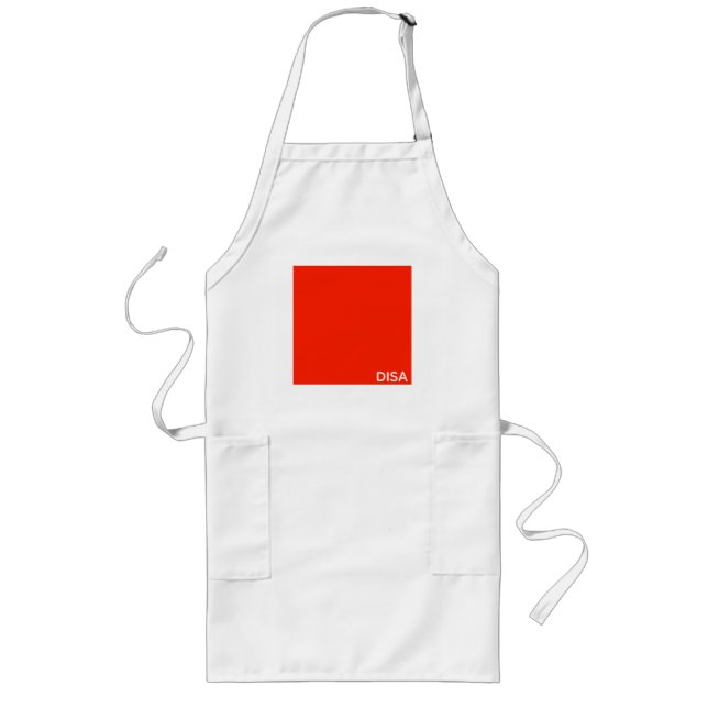 Disa Red color name Long Apron (Front)