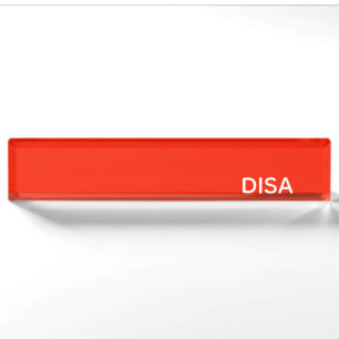 Disa Red color name Nameplate