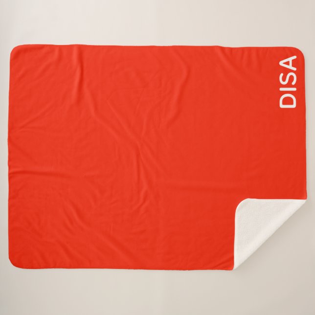 Disa Red colour name Sherpa Blanket (Front (Horizontal))