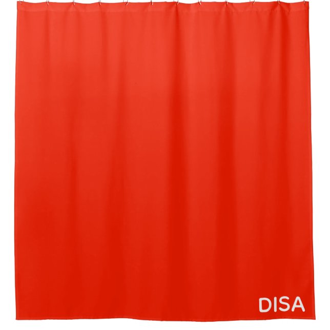 Disa Red colour name Shower Curtain (Front)