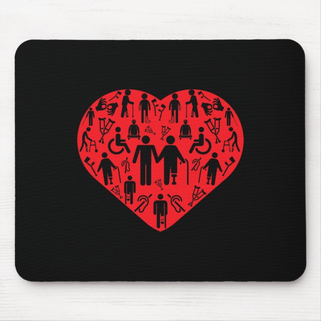 Disabilities love Wheelchair Quadriplegic Parapleg Mouse Mat (Front)