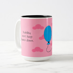 Disability and Confidence:  Pink Two-Tone Coffee Mug