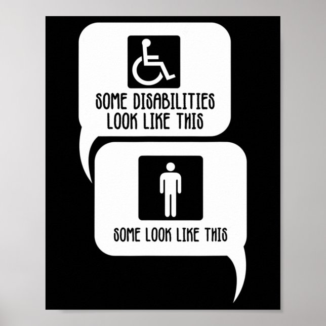 Disability BiPolar Autism Awareness Some look like Poster (Front)