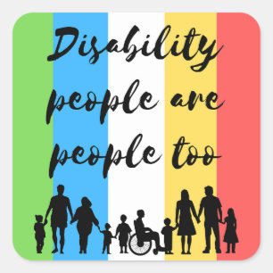 disability people are people too square sticker