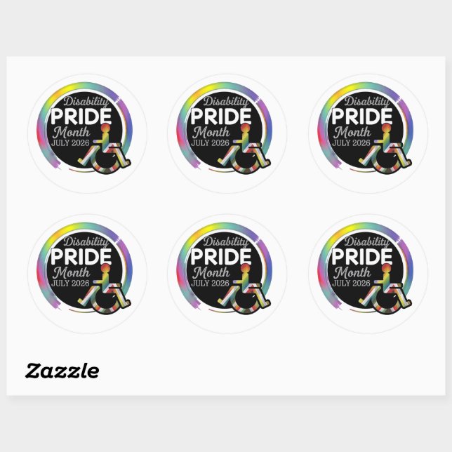 Disability Pride Classic Round Sticker (Sheet)