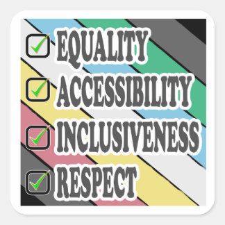 disability pride-EQUALITY ACCESSIBILITY INCLUSIVEN Square Sticker