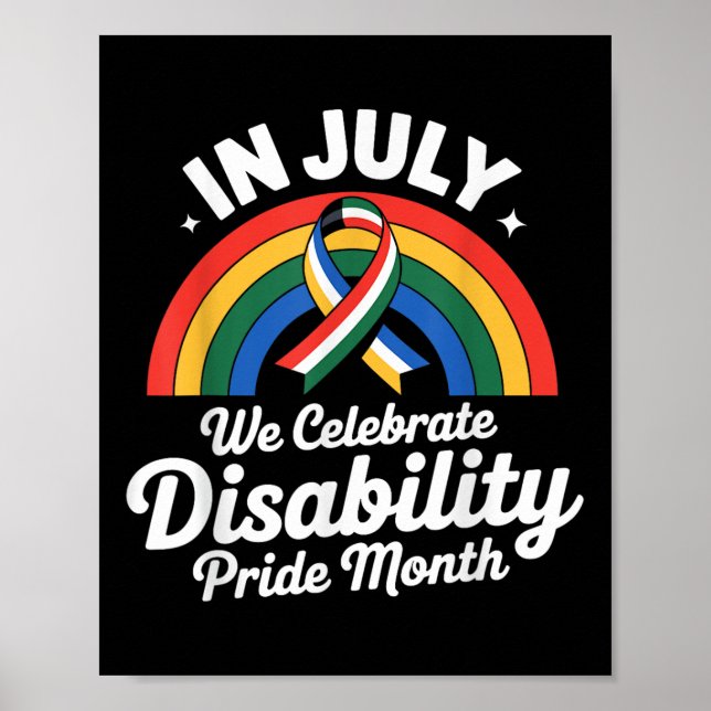 Disability Pride Flag July Disabled Pride Month Aw Poster (Front)