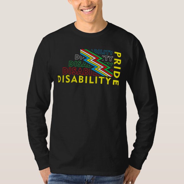 Disability Pride Flag July Supporter Disabled Prid T-Shirt (Front)