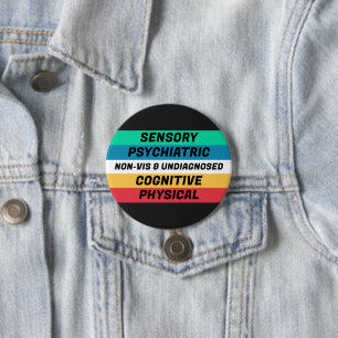 Disability Pride Flag Meanings 7.5 Cm Round Badge