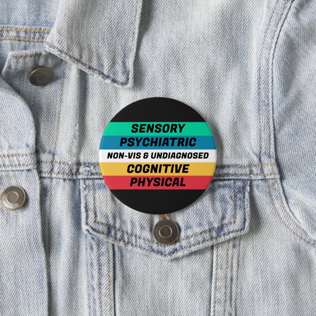 Disability Pride Flag Meanings 7.5 Cm Round Badge (In Situ)
