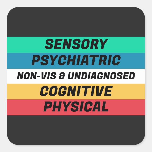 Disability Pride Flag Meanings Square Sticker (Front)