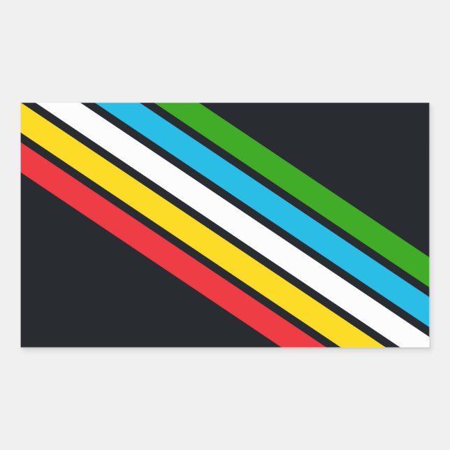 Disability pride flag rectangular sticker (Front)