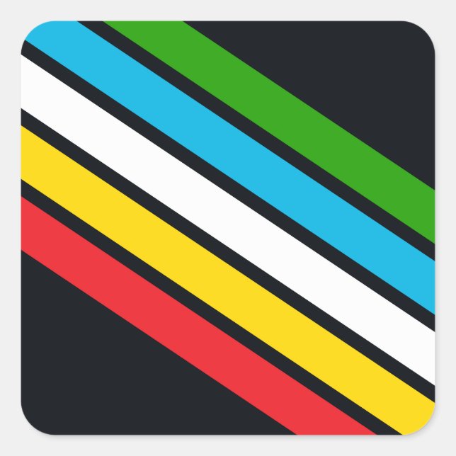 Disability pride flag square sticker (Front)