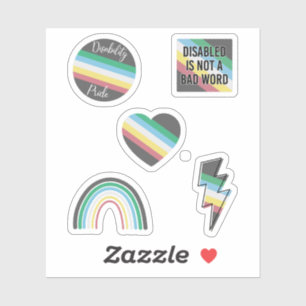 Disability Pride Flag Sticker Pack, Anti-Ableism