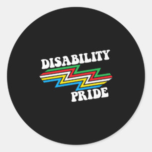 Disability Pride Month Awareness Disability Flag D Classic Round Sticker