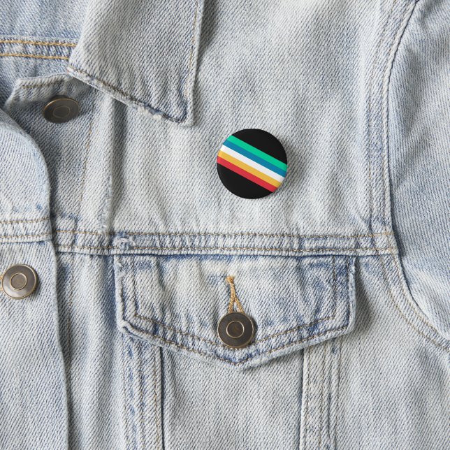 Disability Pride Month Flag 3 Cm Round Badge (In Situ)