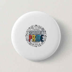 Disability Pride Vintage Inclusive Awareness Shirt 6 Cm Round Badge