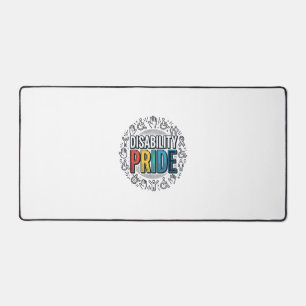 Disability Pride Vintage Inclusive Awareness Shirt Desk Mat